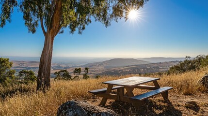 Scenic Hilltop Picnic Table with Stunning Valley View