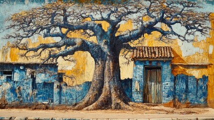 In Senegal, village homes are seen with a baobab tree behind them. This tree is very special to Senegal and is even their symbol.