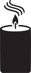 Silhouette vector of an aromatherapy candle with subtle scent waves, symbolizing relaxation, wellness, and spa therapy. Ideal for self-care, meditation, and tranquility.
