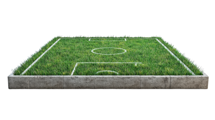 Soccer field with green grass surface