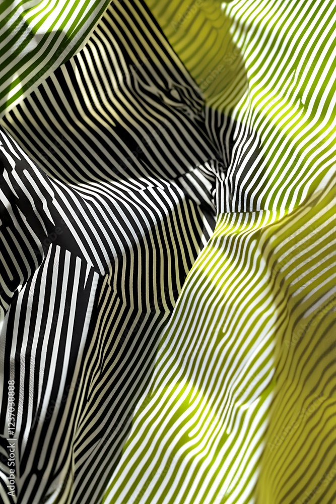 Aufkleber geometric abstract background featuring bold diagonal lines in black, lime green, and white, creatin