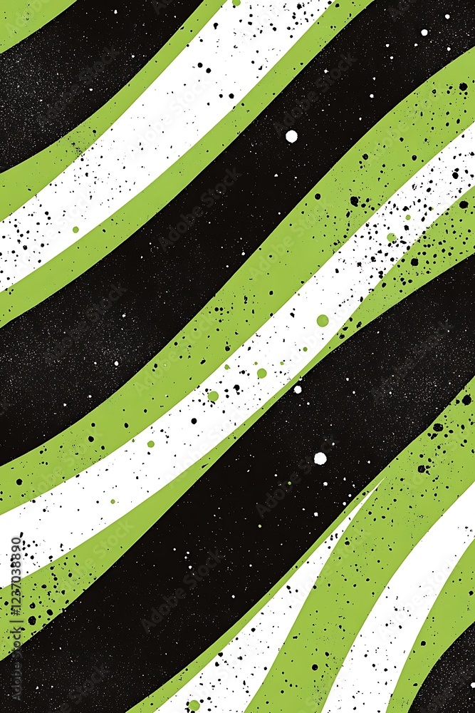 Aufkleber geometric abstract background featuring bold diagonal lines in black, lime green, and white, creatin
