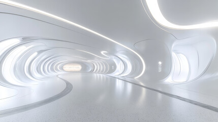 360 degree full panorama environment map of futuristic abstract white round wall exterior 3d render illustration hdri hdr vr virtual reality content. 3D Illustration