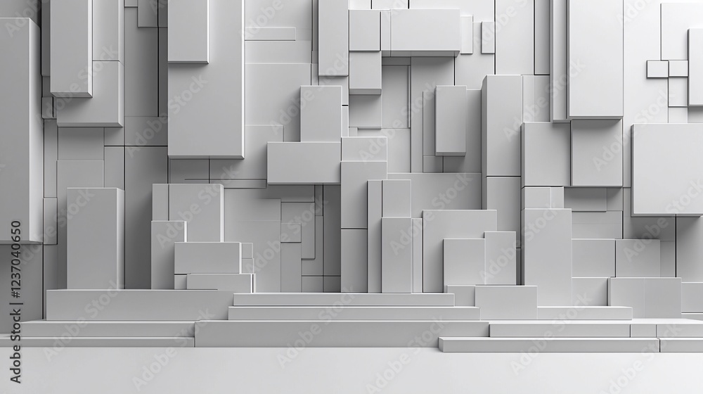 Poster abstract 3d white geometric cubes texture background.