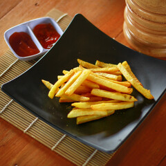 french fries with ketchup