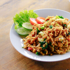 indonesian dish called nasi goreng magelangan