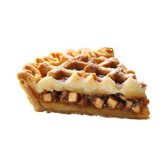 Warm Slice of Pie with Nuts and Cheese Isolated on Transparent Background
