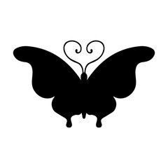 Obraz premium Silhouette, stamp of a winged insect, decorative butterfly. Vector graphics.
