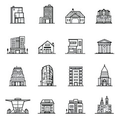 set of houses icons