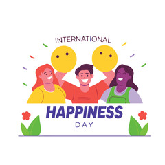 Fototapeta premium Flat International Happiness Day