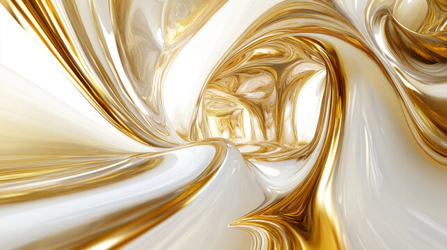 Abstract wall with golden swirls in a warm orange studio 360 panorama vr environment map. 3D Illustration