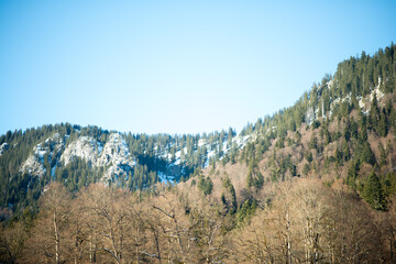Fototapeta premium Snowy hills of the Alps. Amazing winter landscape Beauty