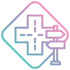 Fototapeta premium Crossways Sign Icon