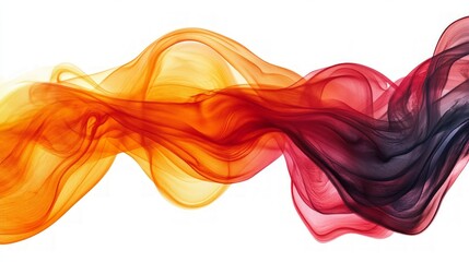 Colorful Abstract Smoke Waves in Red, Orange, and Yellow Tones