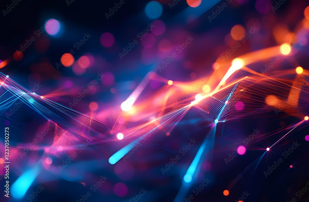 Canvas Prints technology background, abstract line network