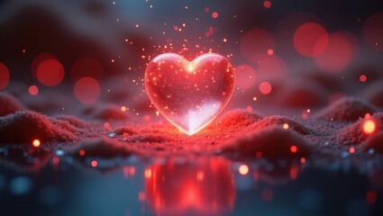 The sparkling single crystal heart symbolizes luxury