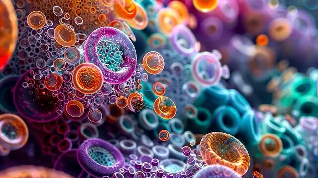 Colorful abstract bubbles creating a mesmerizing underwater scene.