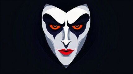 Mysterious and alluring, this stylized portrait captivates with its intense gaze and dramatic contrast.