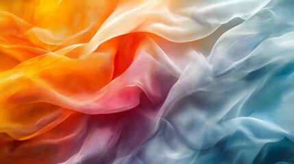 Obraz premium Colorful Abstract Waves of Soft Fabric in Bright Warm Tones