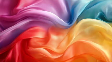 Fototapeta premium Colorful Flowing Fabric Waves in Vibrant Shades of Blue and Orange