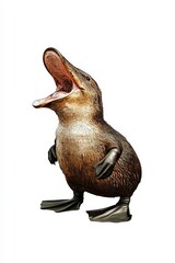 Obraz premium Unique sculpture of a playful platypus with expressive mouth and detailed features