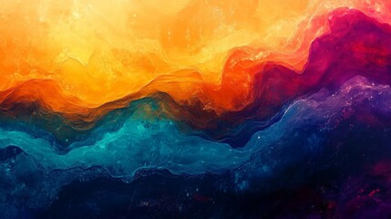 Abstract Colorful Waves with Orange Blue Purple Background Design