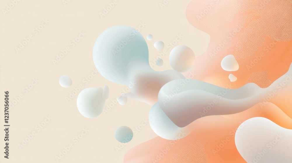 Aufkleber abstract digital art piece with a peach-colored background. the background has a gradient effect, wi