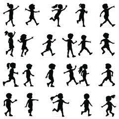 set of silhouettes - children icon sheet