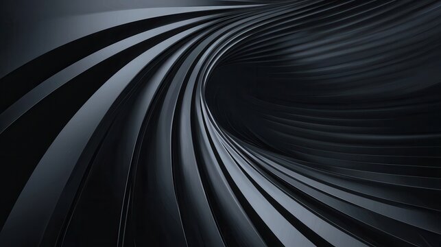 Abstract digital art piece that appears to be a tunnel or a tunnel-like structure. the background is black and the image is made up of multiple curved lines that create a sense of depth and dimension.