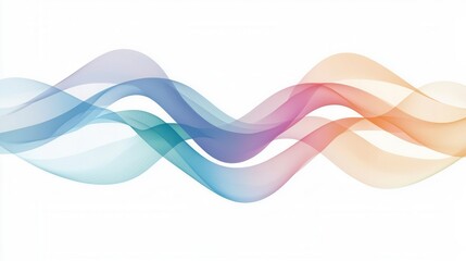 Fototapeta premium Abstract wave-like design with three colors - blue, pink, and orange. the blue wave is on the left side of the image, the pink wave is in the middle, and the orange wave is at the right side.