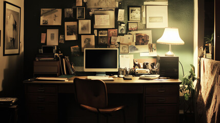 a desk at home that was just tidied, very little distraction, well lit room