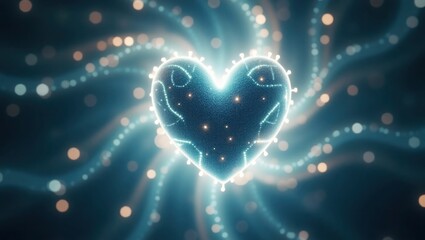 Stunning bokeh background hearts of swirling, blurry creamy white shapes that evoke a sense of dynamic energy and innovation.