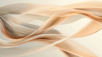 Abstract digital art piece that appears to be made up of wavy lines in different shades of orange and beige.