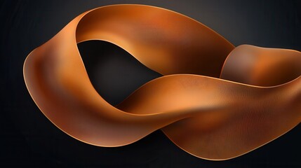 Abstract digital art piece that appears to be a 3d rendering of an infinity symbol. the infinity symbol is made up of two curved lines that form a wave-like shape.