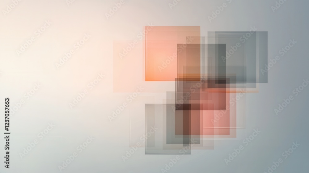 Aufkleber abstract digital art piece with a light blue background. it consists of multiple overlapping squares