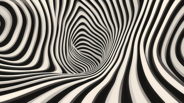 Black and white abstract background with a spiral-like pattern. the pattern is made up of multiple concentric circles that are arranged in a way that creates a sense of depth and dimension.
