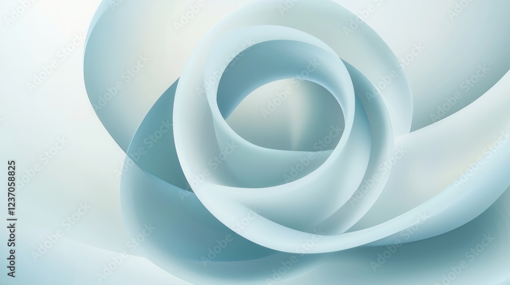 Poster abstract digital art piece with a light blue and white color scheme. it appears to be a close-up of 