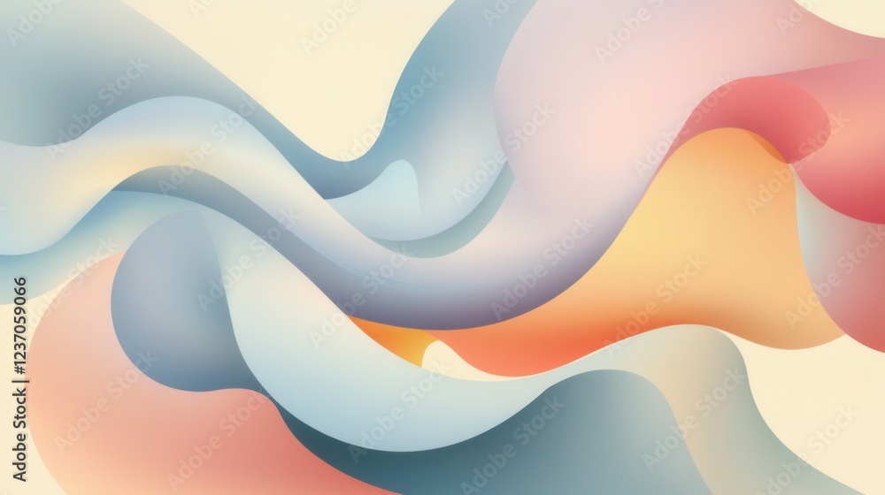 Poster abstract digital art piece with a modern and minimalistic design. it has a combination of different 