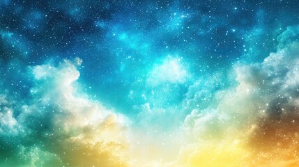 Colorful night sky, clouds, stars, cosmic background, website design