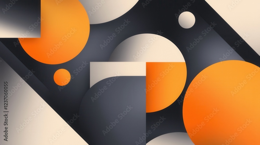 Poster abstract digital art piece with a modern and minimalistic design. it has a black background with var