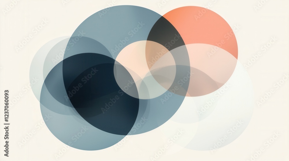 Aufkleber abstract graphic design with three overlapping circles. the circles are in different colors - blue, 