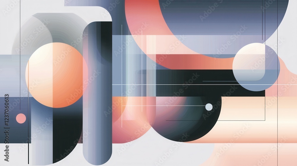 Aufkleber abstract digital art piece with a modern and geometric design. it has a combination of different col