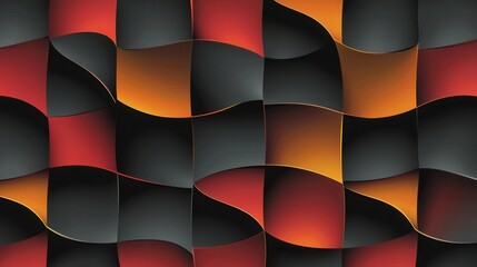 Obraz premium Abstract digital art piece that appears to be made up of multiple overlapping squares in different colors. the squares are arranged in a diagonal pattern, creating a sense of depth and dimension.