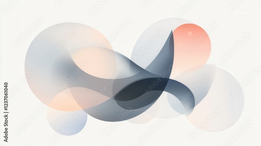 Aufkleber abstract digital art piece with a white background. it consists of three overlapping circles in diff