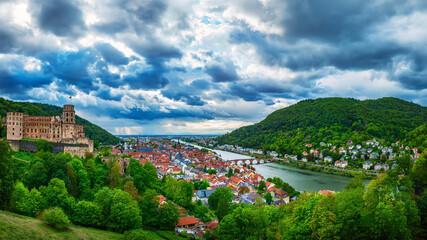 View of Heidelberg, Germany. Panoramic view, travel destination