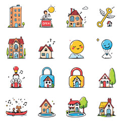 set of icons for children