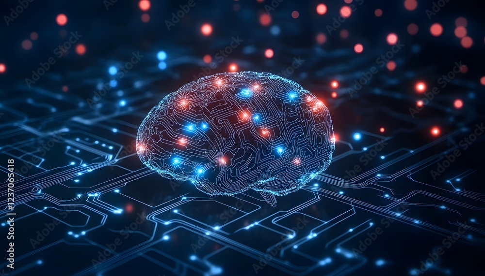 Poster digital brain circuitry network artificial intelligence