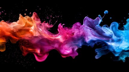 Vibrant Colorful Smoke Flowing in Artistic Abstract Background