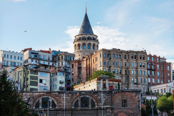 View of the Galata Tower in Istanbul.