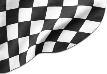 Fototapeta premium Checkered racing flag on white